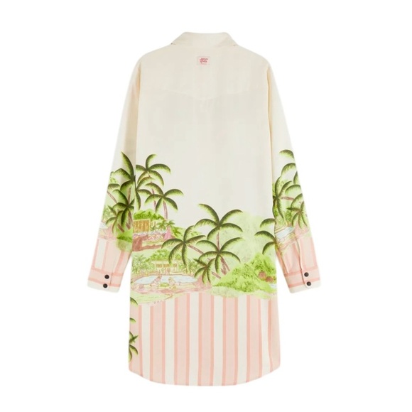 Anthropologie Scotch & Soda Holiday Tropical Shirt Dress Size XS - Picture 4 of 16